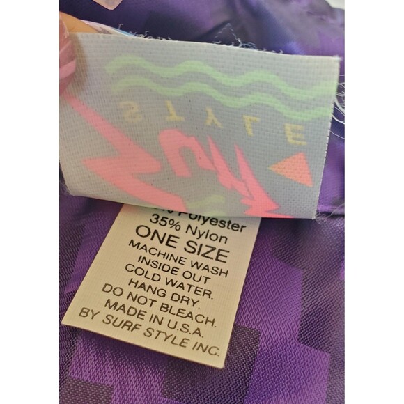 Vintage Surf Style Iridescent Mens 1/4 Zip Pullover Windbreaker Jacket One Size - Picture 6 of 8